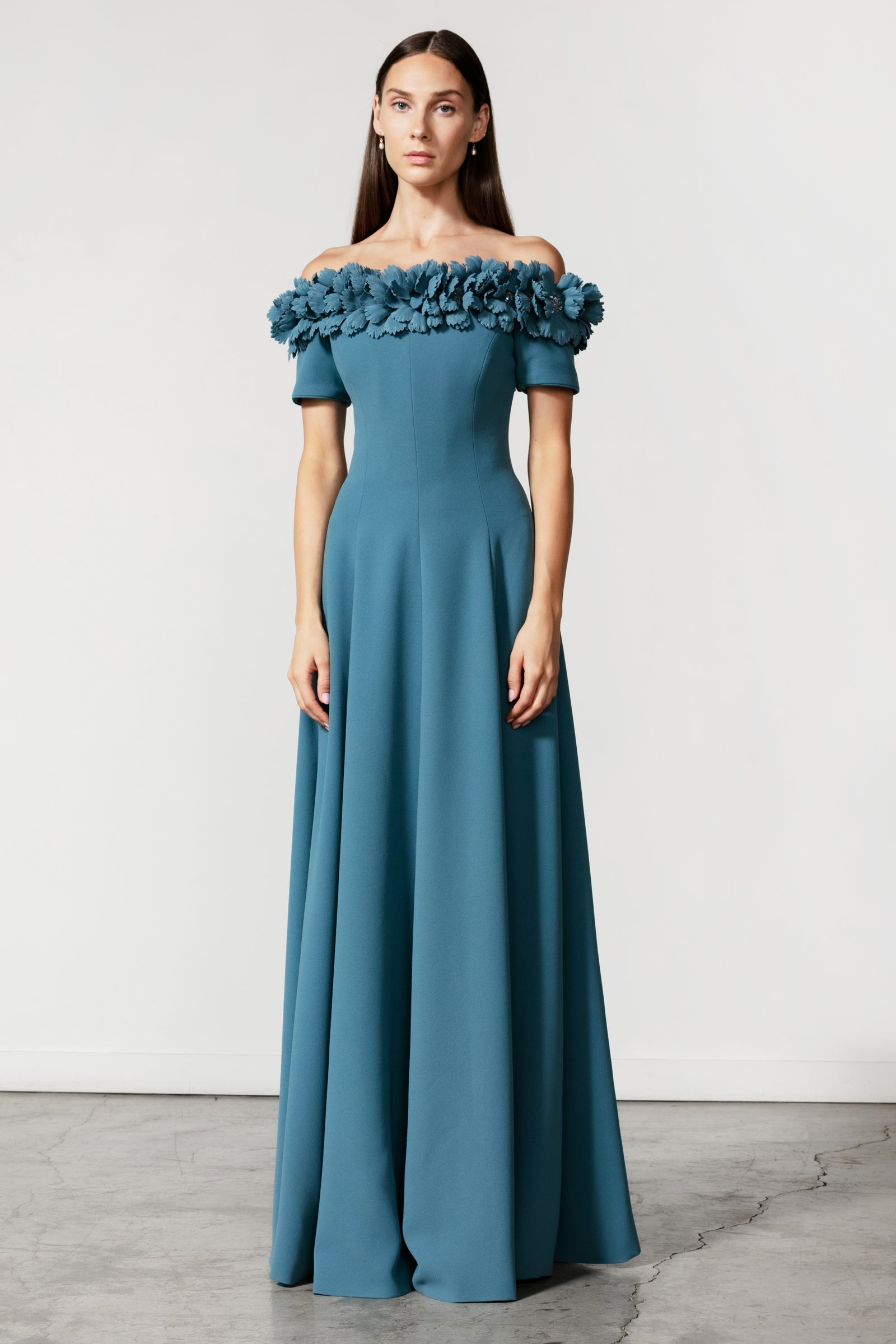 formal sunflower dress Off Shoulder Van Der Rohe Gown – Catherine Regehr Emerald Green Sequin Corset guest of wedding a ruched waist and Color:#5-Amethyst