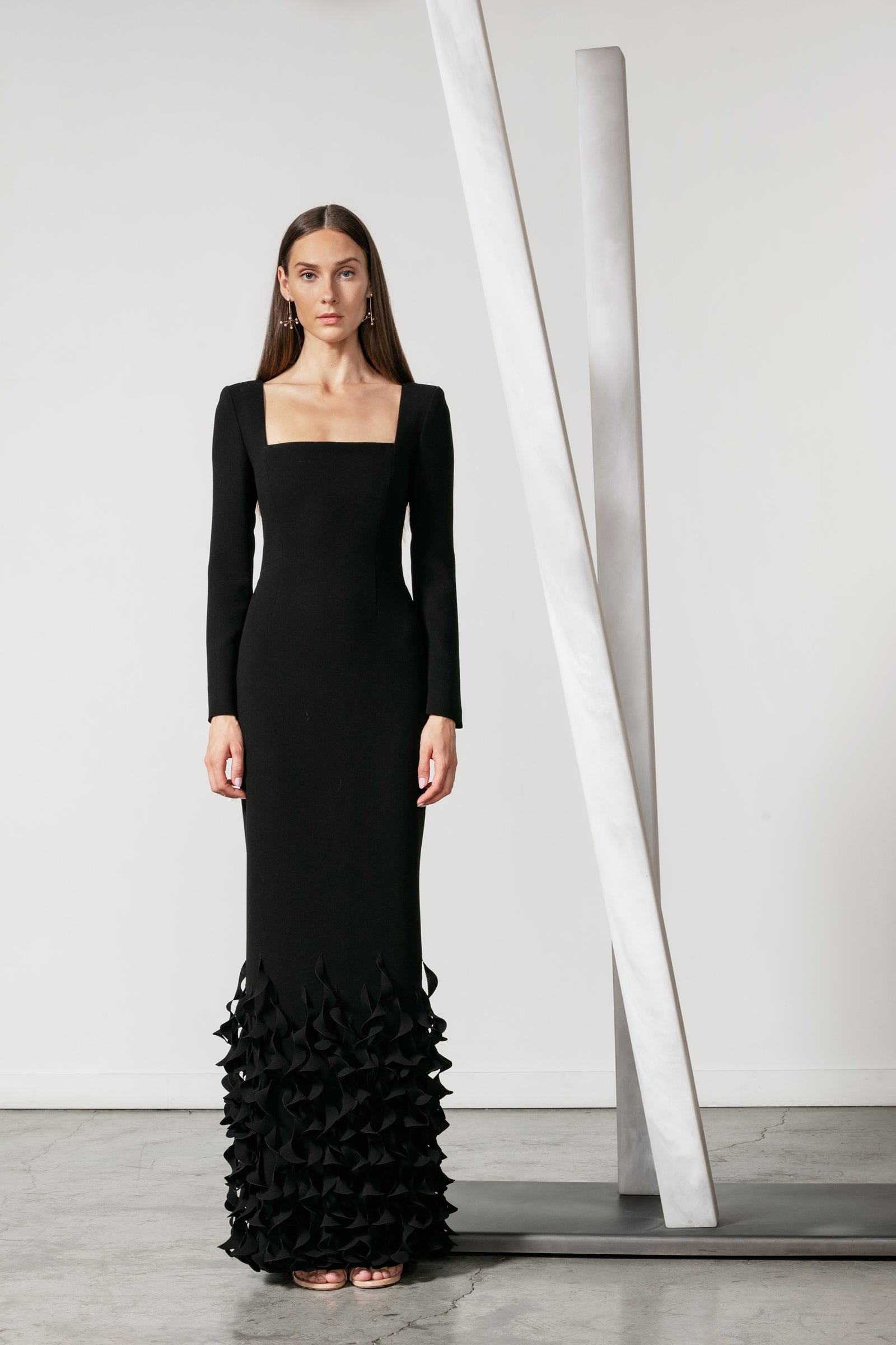 Square Neck Sheath with Spirial Hem  Catherine Regehr
