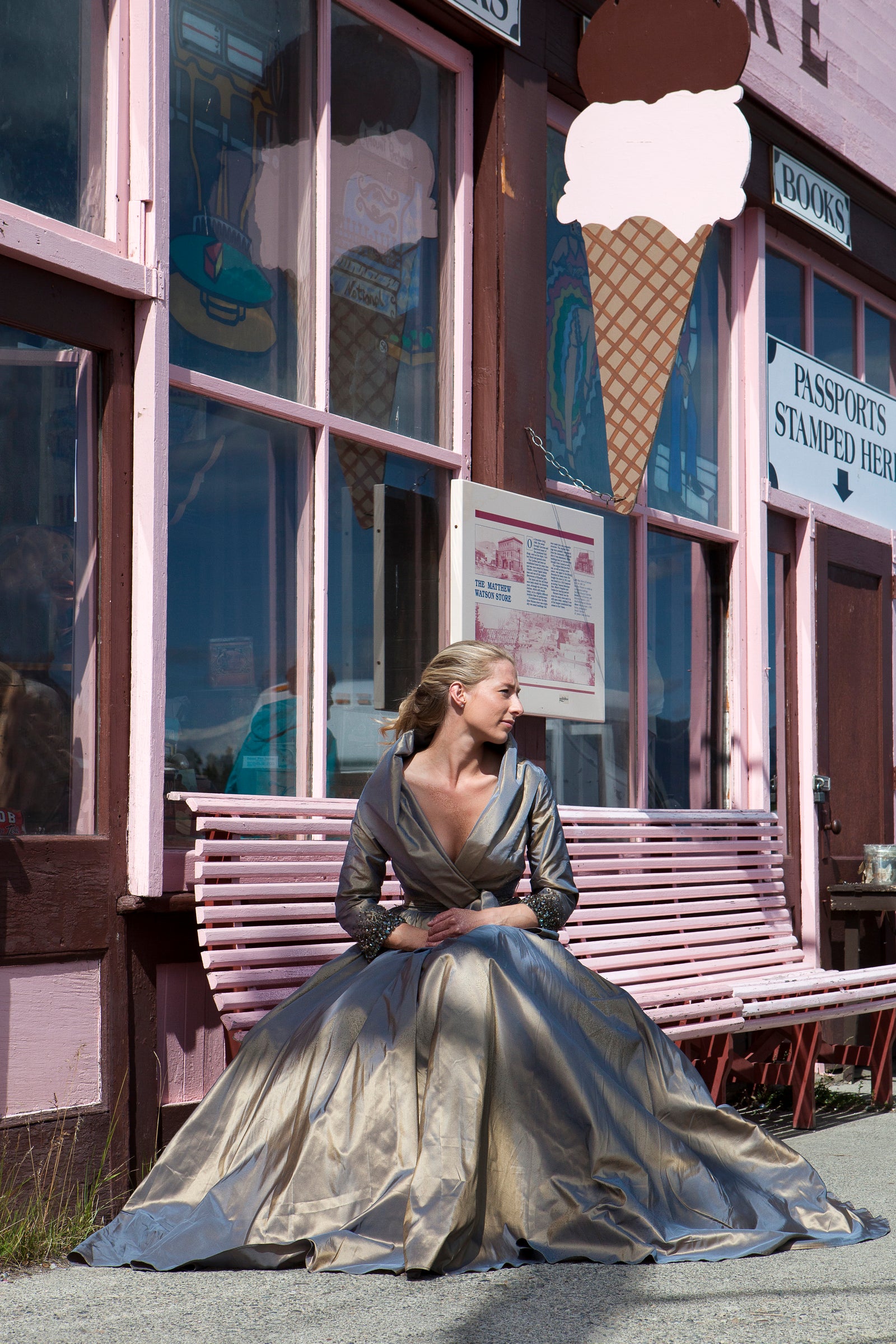 Shawl Collar Gown with Full Beaded Cuff Shawl Collar Gown with Full Beaded Cuff